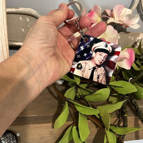 Barney Fife Andy Griffith Key Ring Chain New Metal Key Fob Vintage Photo Art - Picture 6 of 7
